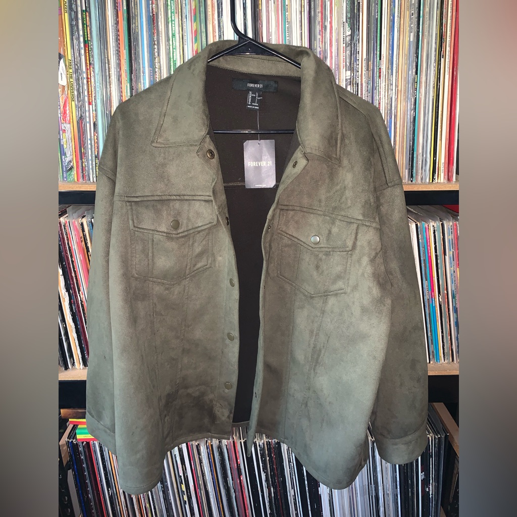 Olive Soft Button Shacket